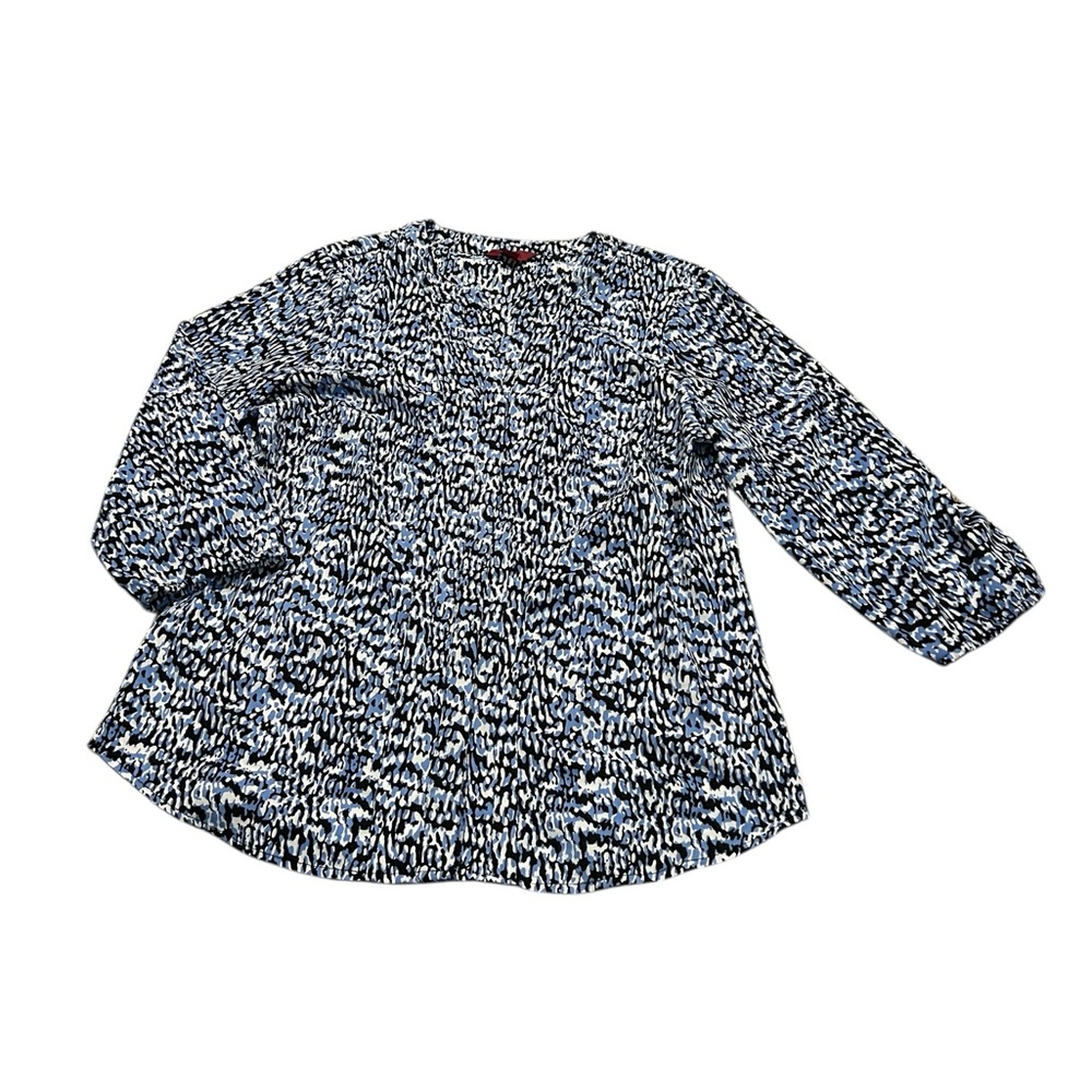 3/$15 212 COLLECTION blue, black and white blouse